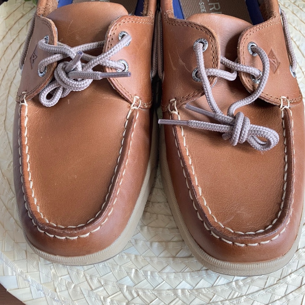 Sperry Men's Intrepid Leather Boat Shoes Tan - Picture 6 of 8